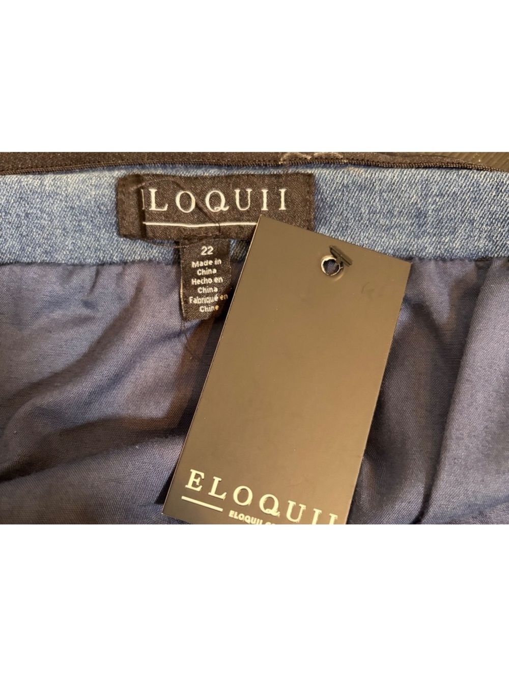 Eloquii Strapless Colorblock Denim Midi Dress Size 22 - Picture 5 of 6